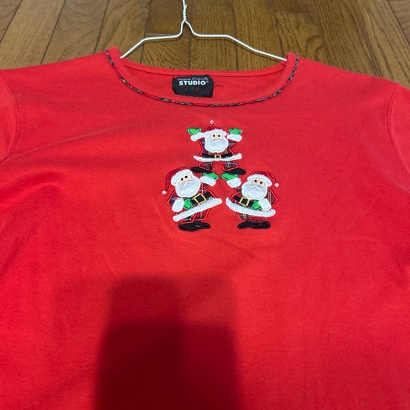 Designers Originals Studio Joy Red Christmas Santa Long Sleeve Women’s Size XL - Picture 2 of 5